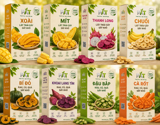 Lát trái cây sấy khô, Rau, củ, quả sấy khô